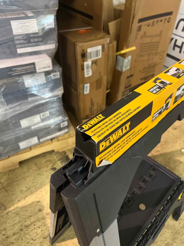 DEWALT 33 in. H Metal Folding Sawhorse with Adjustable Legs