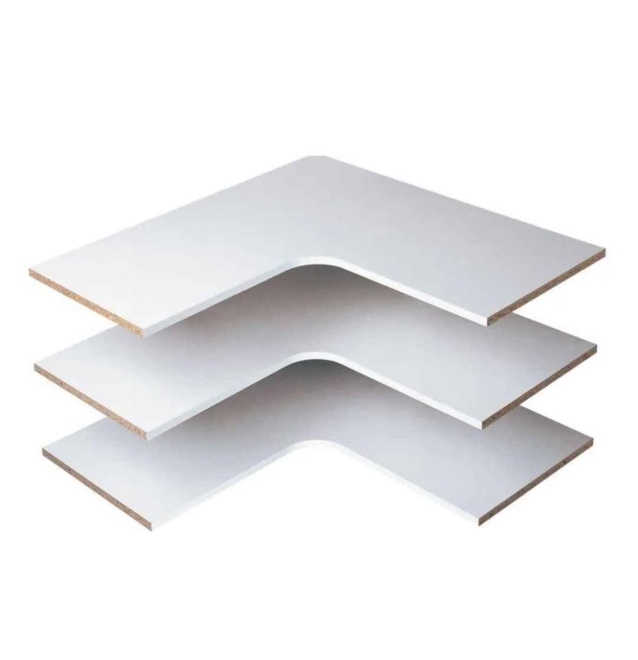 Closet Evolution 30 in. D x 30 in. W Classic White Wood Corner Shelf (3-Pack)
