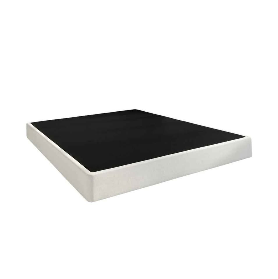 CraftPorch 5-Inch Metal Box Spring with Warm Grey Linen Cover Full