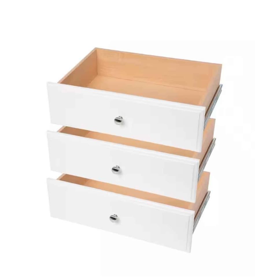 (Set of 3) 8 in. H x 24 in. W White Wood Drawer