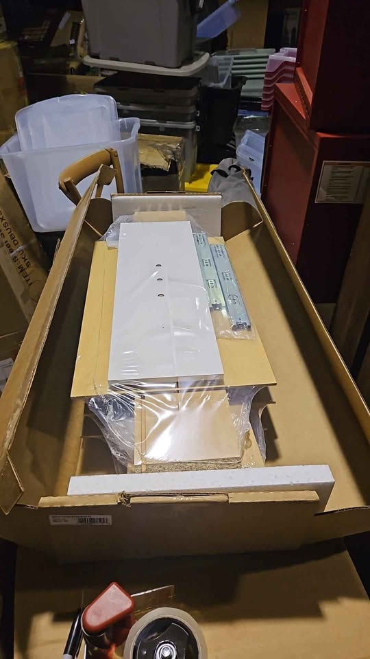 (Set of 3) 8 in. H x 24 in. W White Wood Drawer