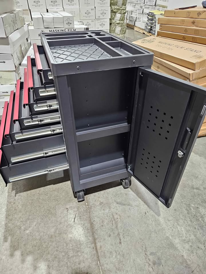  (Brand New) Tool Storage Heavy Duty Metal 7-Drawer Mobile Tool Cabinet in Black & Red