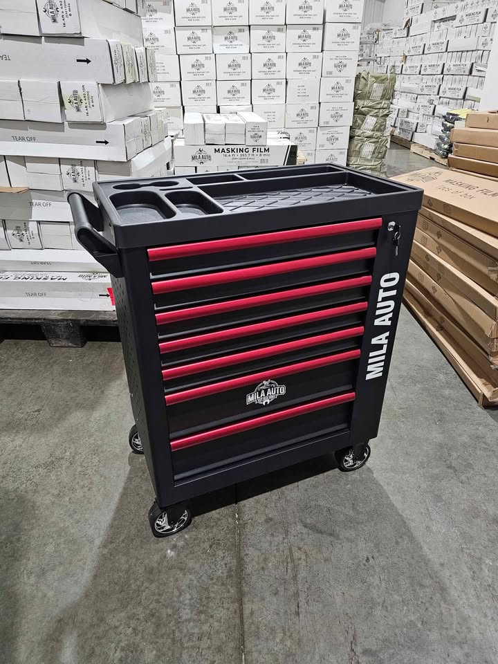  (Brand New) Tool Storage Heavy Duty Metal 7-Drawer Mobile Tool Cabinet in Black & Red