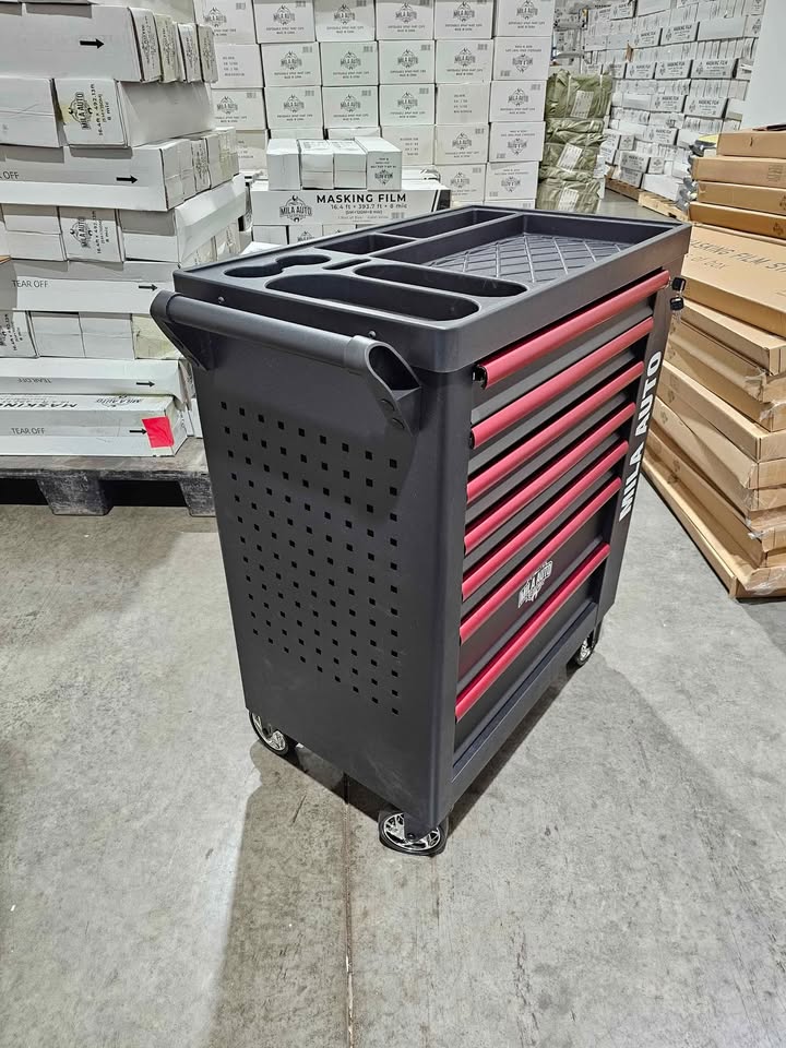  (Brand New) Tool Storage Heavy Duty Metal 7-Drawer Mobile Tool Cabinet in Black & Red