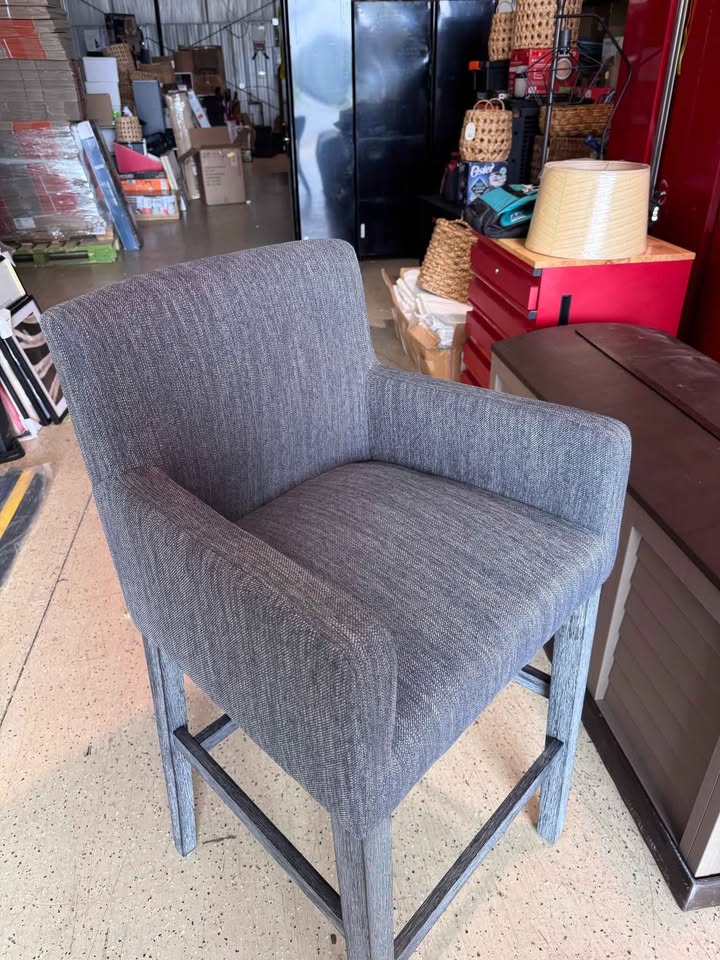 Noble House Deville Indoor Fabric Upholstered Wood 30.5 inch Barstools, Charcoal