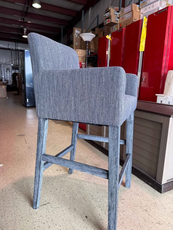 Noble House Deville Indoor Fabric Upholstered Wood 30.5 inch Barstools, Charcoal