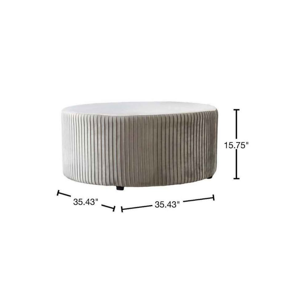 Emerson Round Ottoman in Gray