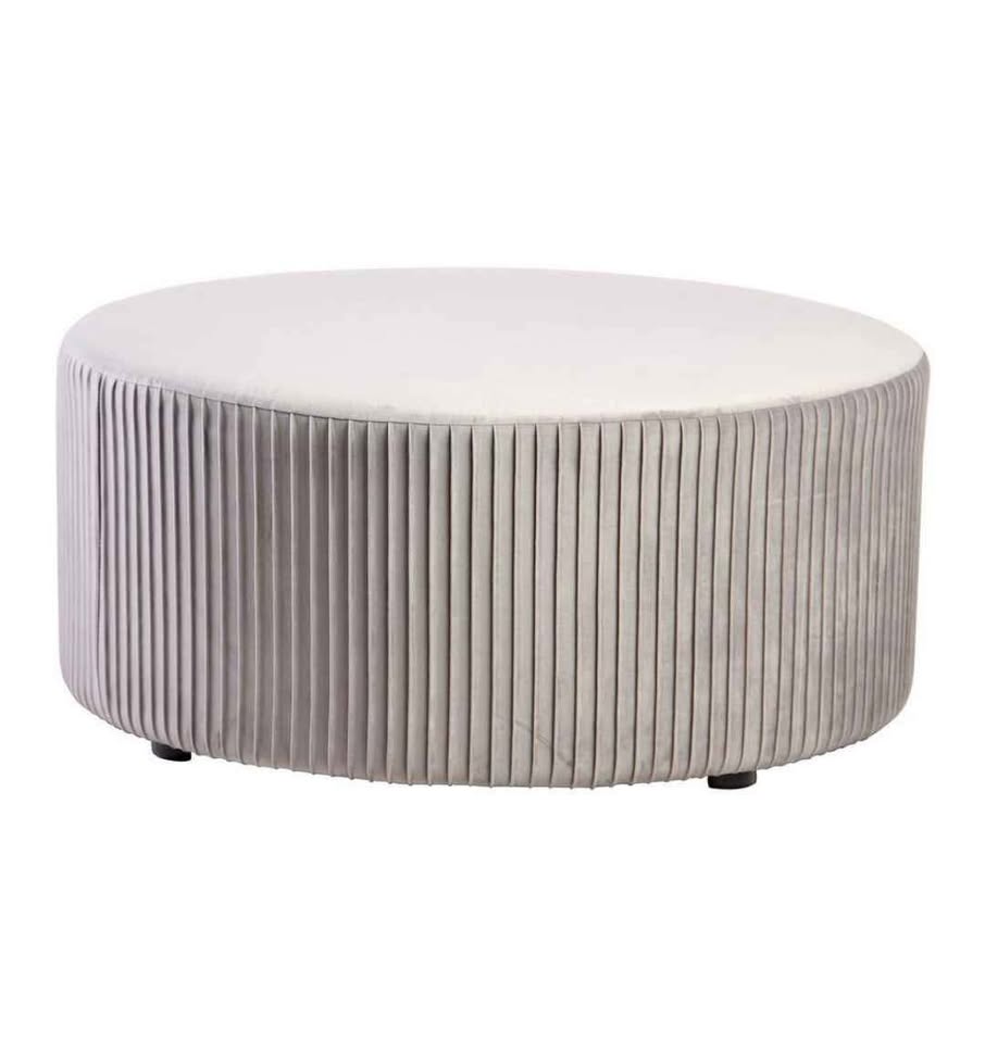 Emerson Round Ottoman in Gray