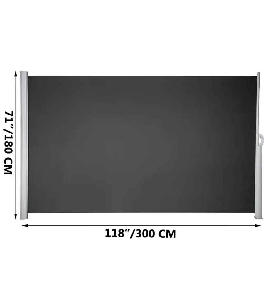 VEVOR 118 in. x 71 in. Retractable Side Awning Waterproof Patio Screen Room Divider Gray for Privacy