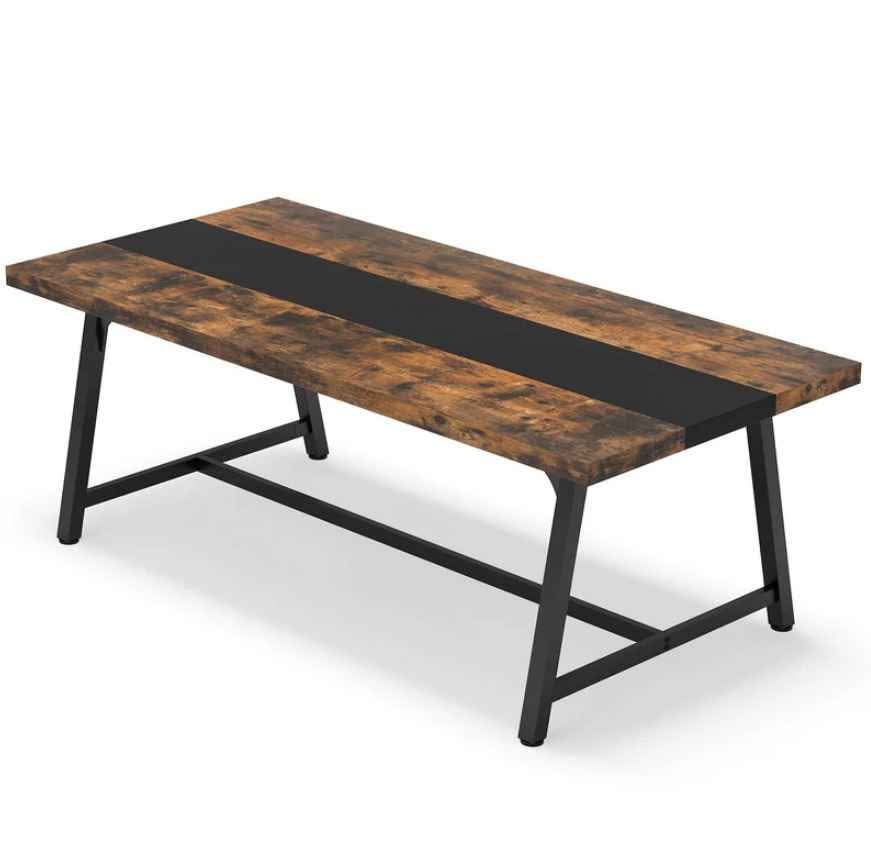 Dining Table for 8 People, 70.87" Rectangular Wood Kitchen Table