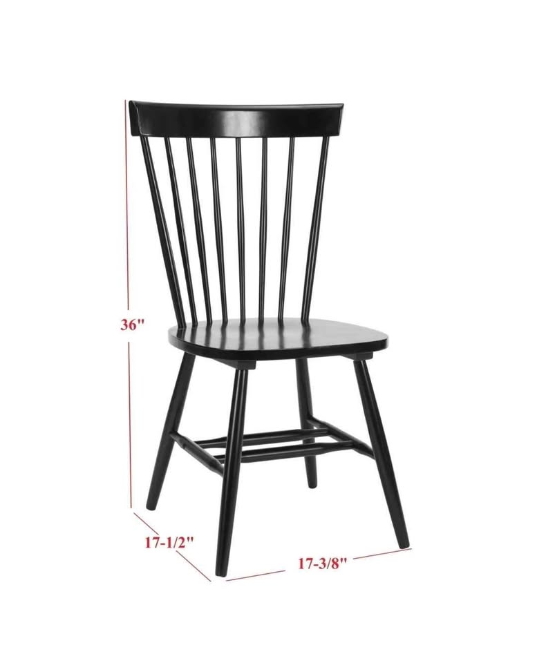  SAFAVIEH Parker 17''H Spindle Dining Chair Set of 2 Black