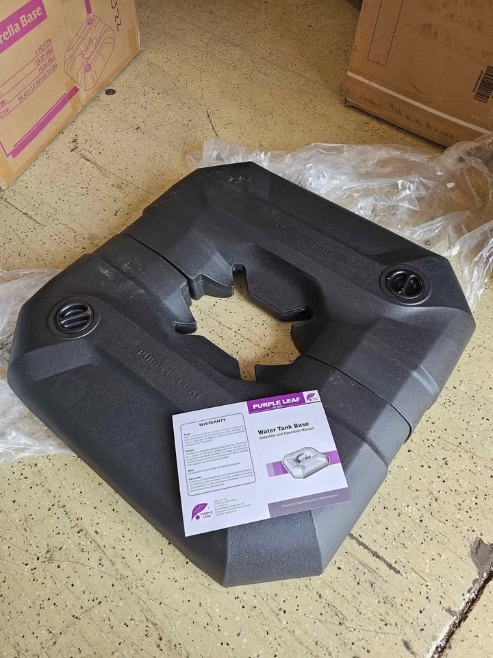 PURPLE LEAF Square Patio Umbrella Base Water and Sand Filled in Black