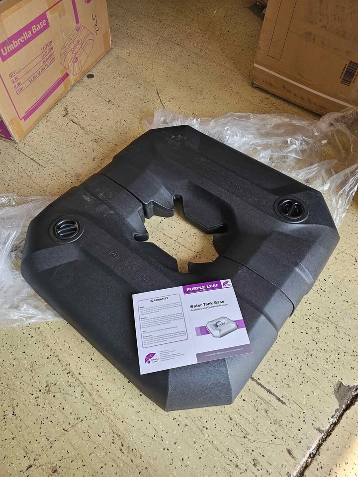 PURPLE LEAF Square Patio Umbrella Base Water and Sand Filled in Black