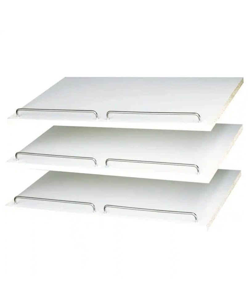 Closet Evolution 14 in. D x 24 in. W x 0.625 in. H Classic White Shoe Shelf (3-Pack)