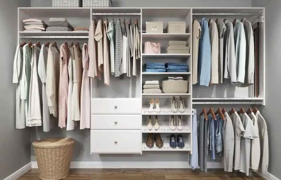Closet Evolution 24 in. x 14 in. Classic White Wood Shelves (2-Pack)
