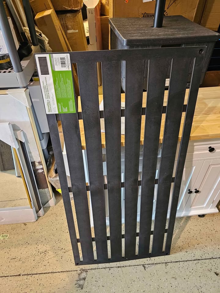 Barrette Outdoor Living 2 ft. x 4 ft. Boardwalk Black Polypropylene Decorative Screen Panel