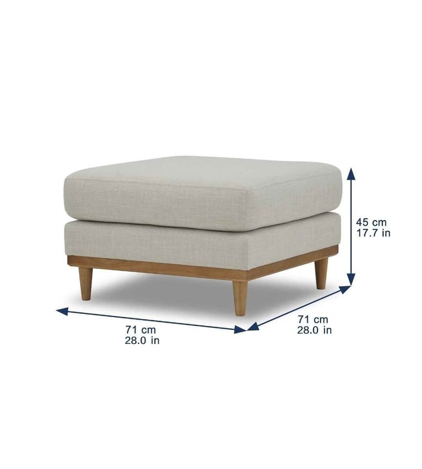  Better Homes & Gardens Springwood Square Wood Frame Ottoman, Light Honey Finish