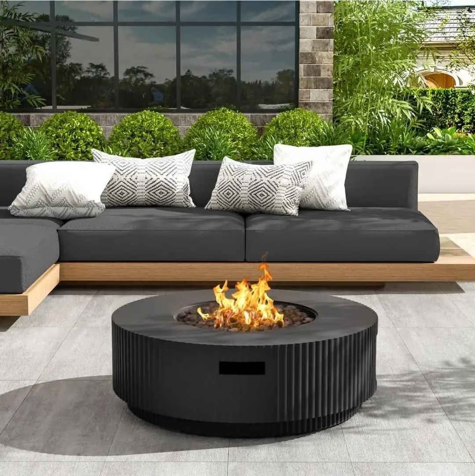 Archer 30 in. 40000 BTU Patio Mgo Lightweight Concrete Propane Outdoor Fire Pit Table