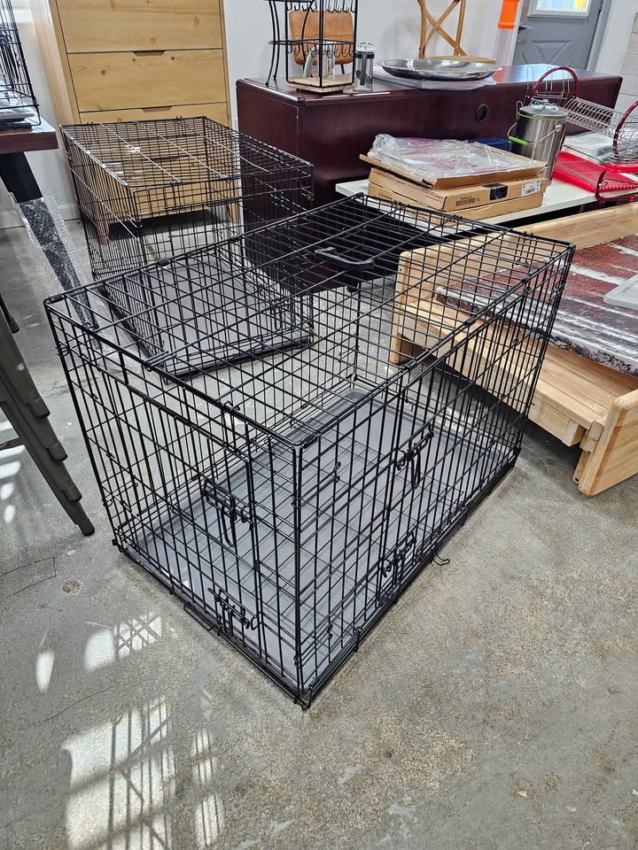 Wire Collapsible Dog Crate - Black