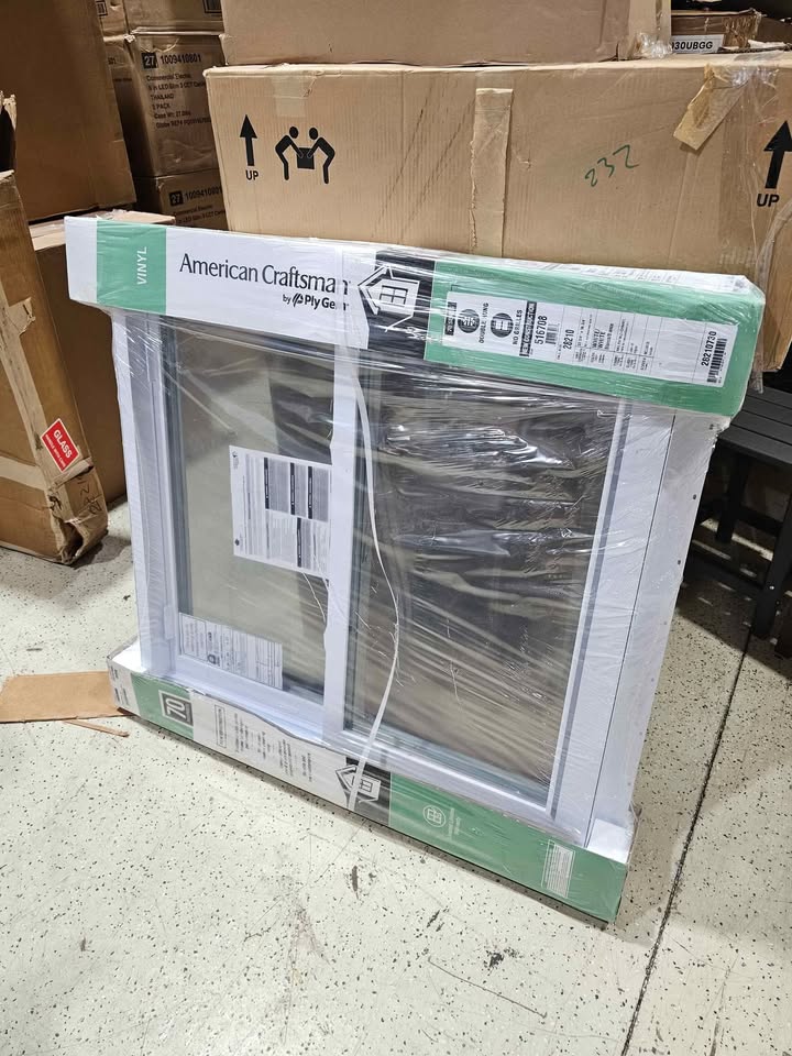 American Craftsman 33.75" x 36.75, 70 Series White Double Hung Low-E Argon Glass Vinyl Fin Window