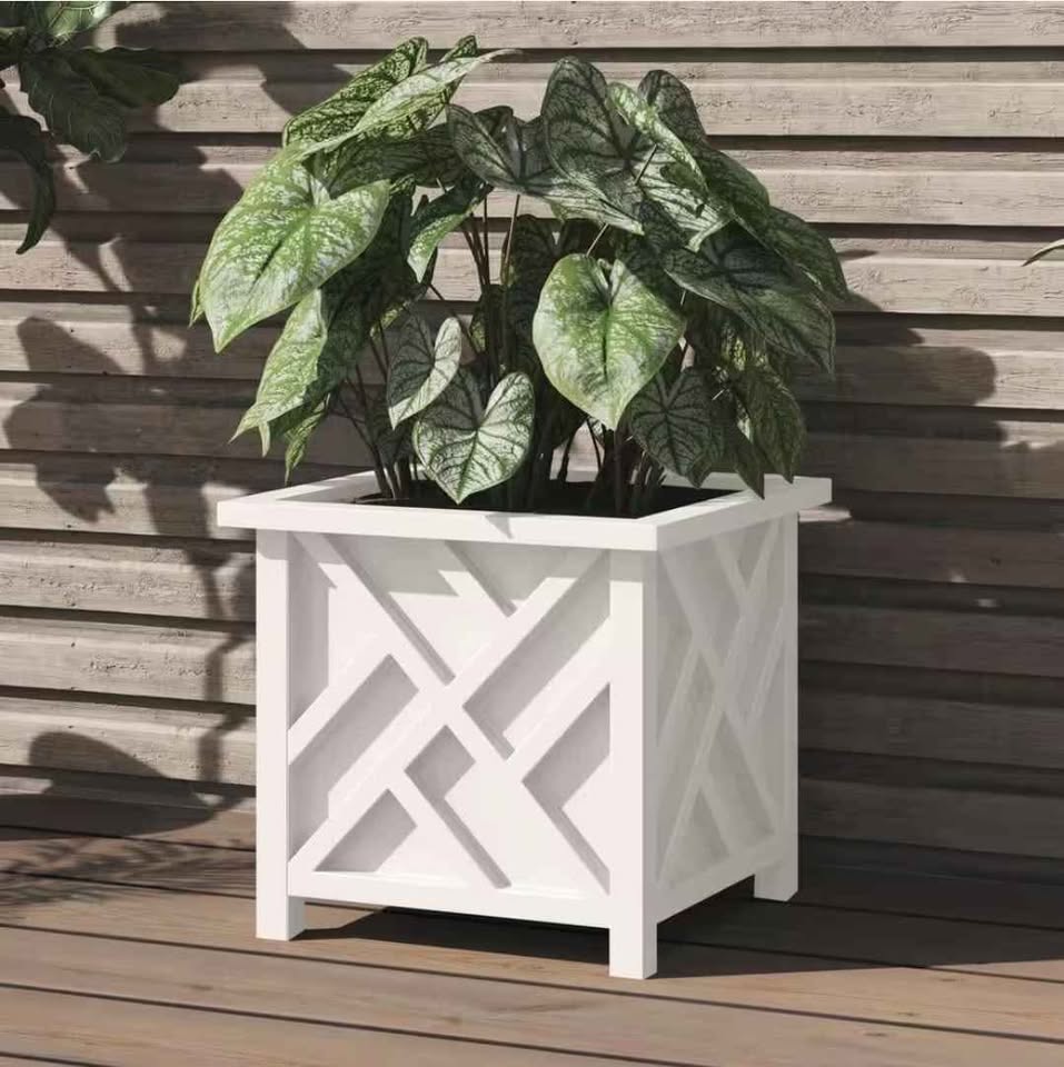Pure Garden 15.5 in. L x 15.5 in. W x 16.5 in. H Polypropylene Garden Planter Box White