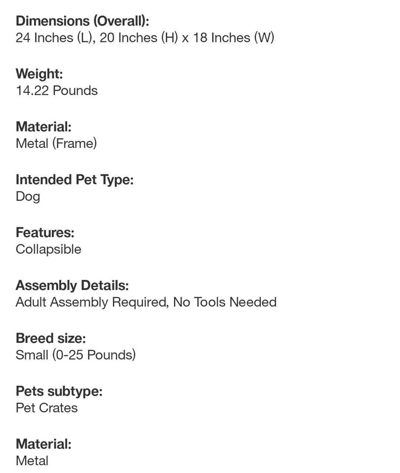 Wire Collapsible Dog Crate - Black