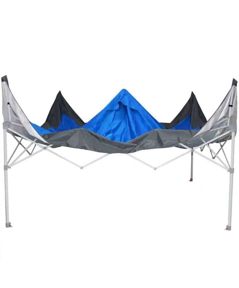  Everbilt 12 ft. x 12 ft. Blue Mega Shade Pop-Up Canopy with Grey Trim