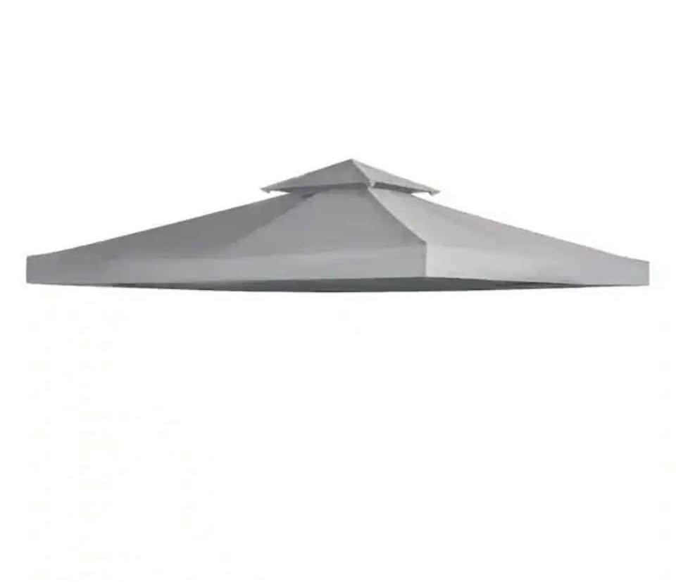  Outsunny 10 ft. x 10 ft. Square 2-Tier Gazebo Canopy Replacement Top Cover Outdoor Garden Sun Shade