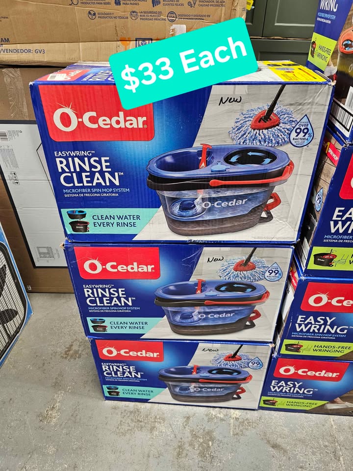 O-Cedar EasyWring Spin Mop (For $26) & RinseClean Spin Mop System ($33)