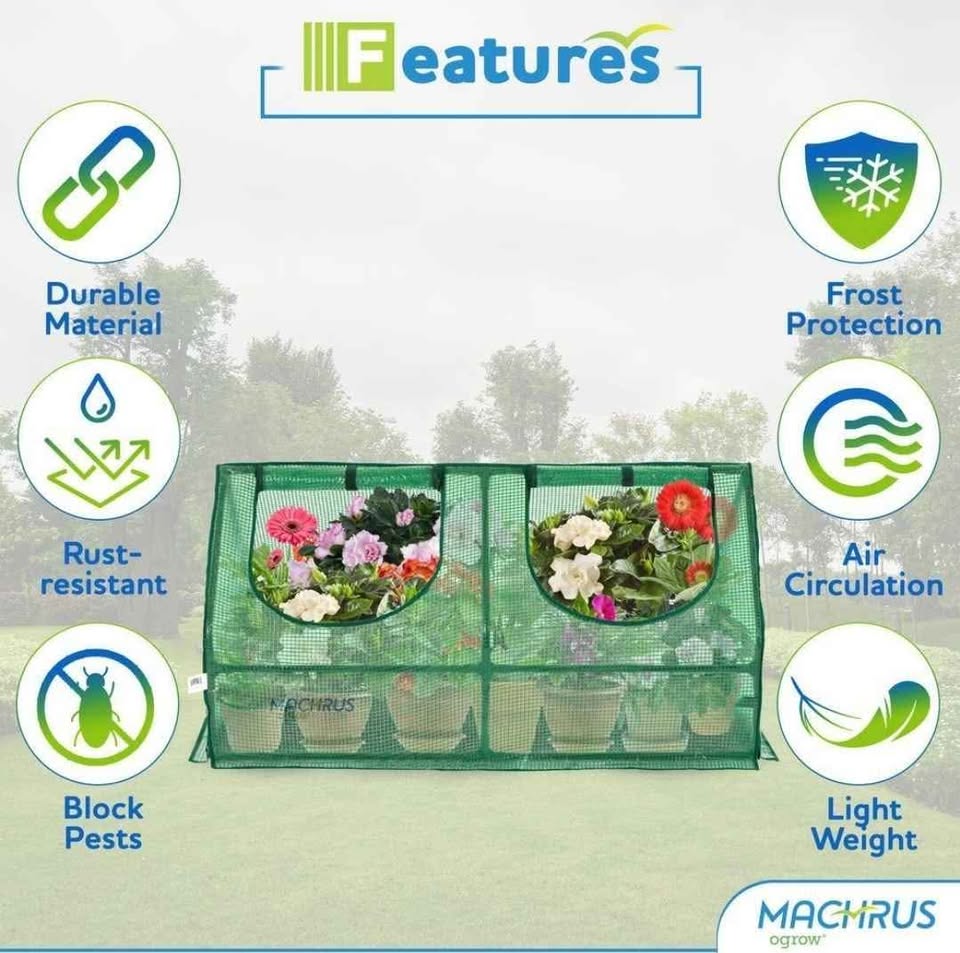 Machrus Ogrow Compact Outdoor Seed Starter Greenhouse Cloche With PE Protection Cover For Protected