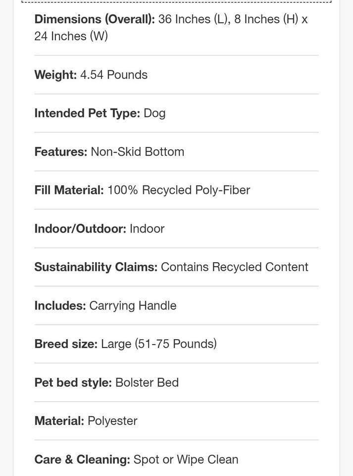 Neutral 4-Sided Bolster Dog Bed - Boots & Barkley - Cream -Large