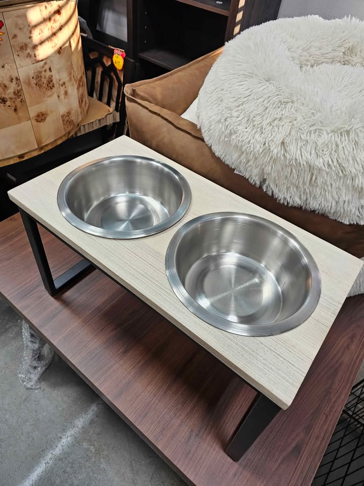  Collapsible Elevated Feeder Double Cat & Dog Bowl, 4 cup