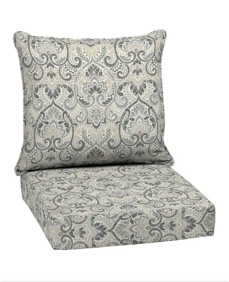 ARDEN 24 in. x 24 in. 2-Piece Deep Seating Outdoor Lounge Chair Cushion (2 colors)