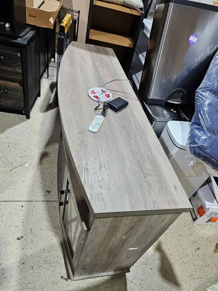  TV Stand with LED Lights for TVs up to 70", Entertainment Center Media Console Cabinet