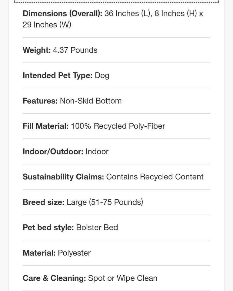  Donut Bolster Dog Bed - Boots & Barkley - Cream , Large