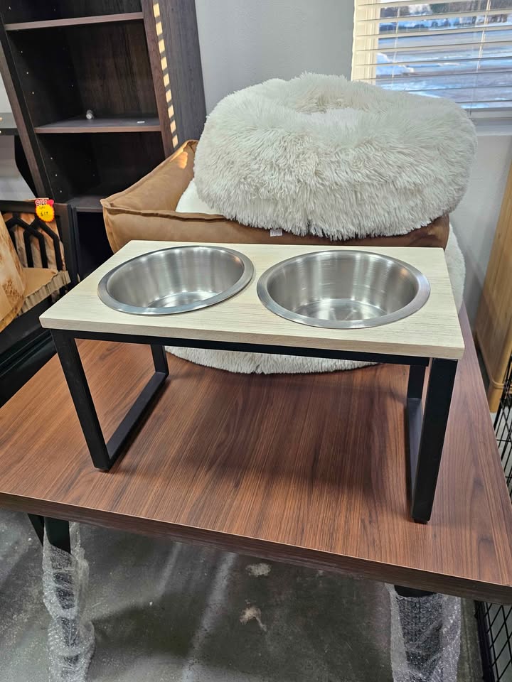  Collapsible Elevated Feeder Double Cat & Dog Bowl, 4 cup