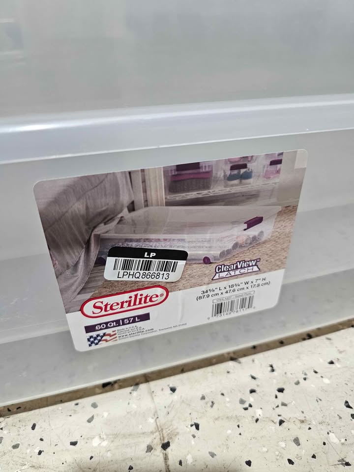  60 Qt Underbed totes without Lids ($9 each)