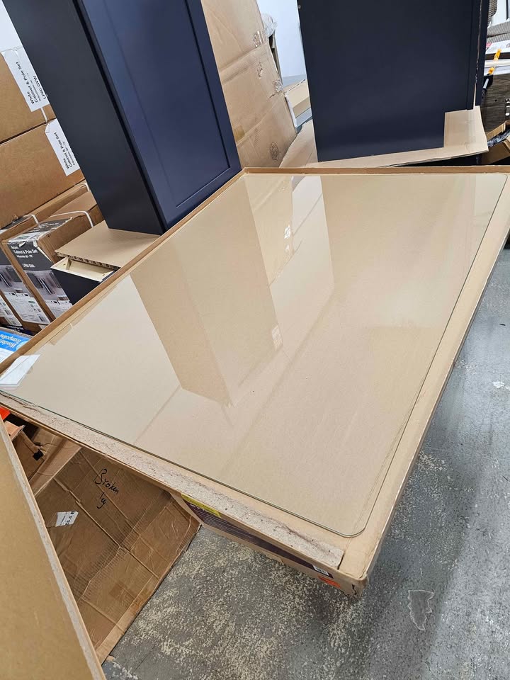  BEAUTYPEAK 36" x 46" Tempered Glass Office Chair Mat for Carpet or Hard Floor Protection