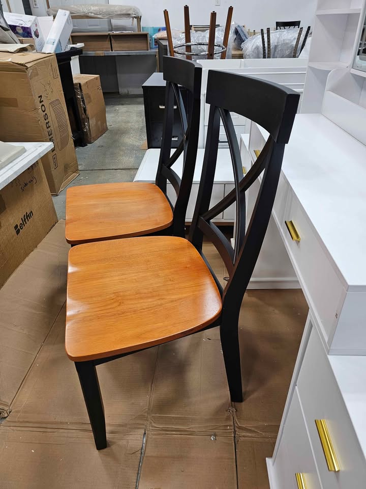  Side Chair in Black and Soft Cherry (Set of 2)