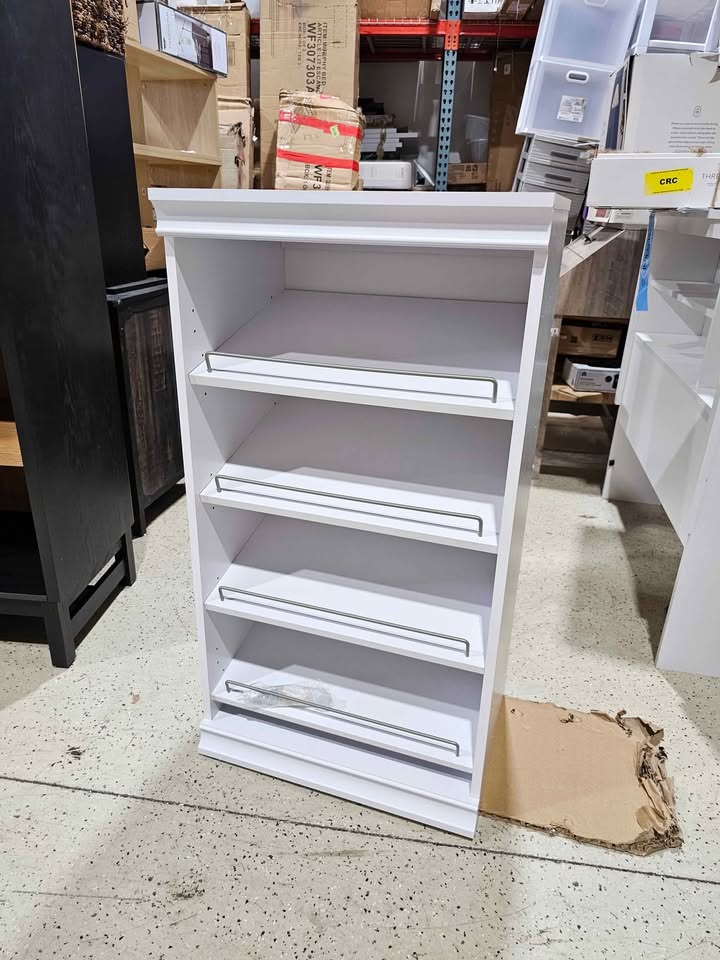  ClosetMaid 21.39 in. W White Modular Storage Stackable Wood Shoe Shelf Unit Wood Closet System