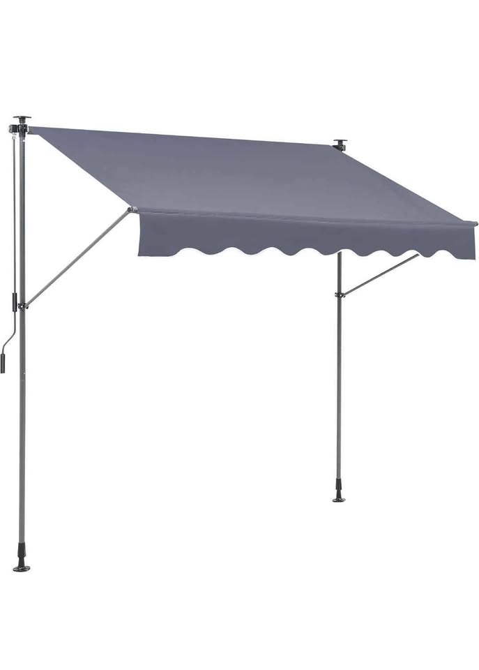  VEVOR Manual Retractable Awning, 118" Outdoor Retractable Patio Awning Sunshade Shelter