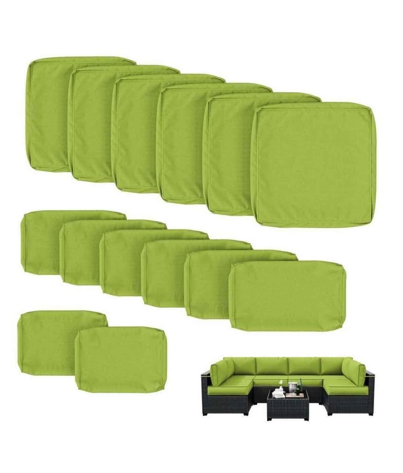  14-Piece Patio Cushion Covers Replacement with Zipper for Sectional Sofa Set, Slipcovers for Outdoor