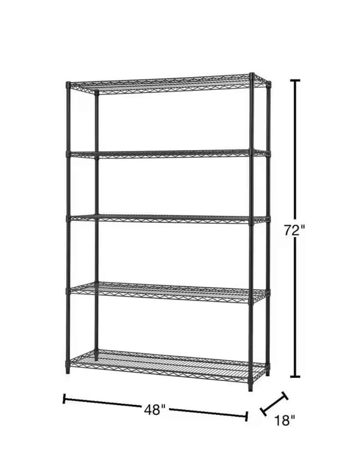  TRINITY Black Anthracite 5-Tier Steel Wire Shelving Unit