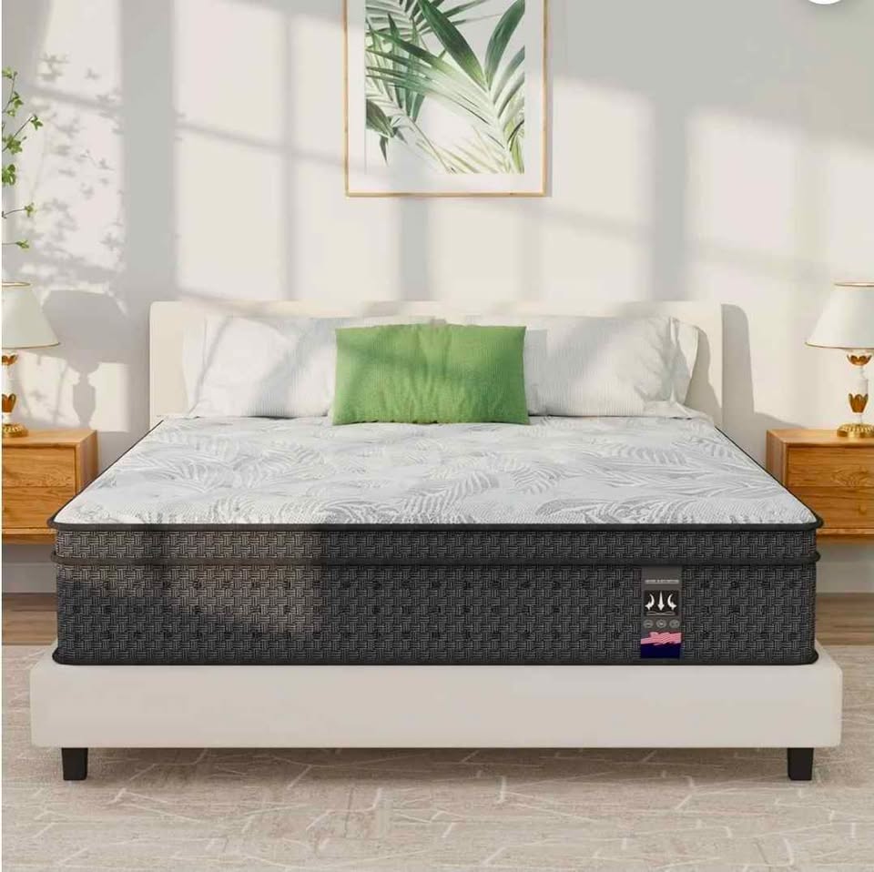 Queen Mattress,KOW 14 inch Queen Size Memory Foam Hybrid Mattress in a Box Plush
