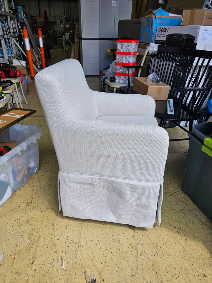  My Texas House Wren Slipcover Dining Chair with Rolling Caster Wheels, Cream