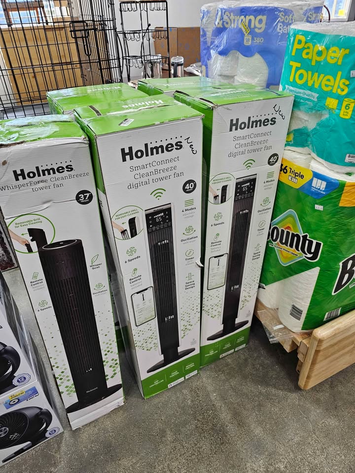 Holmes 40' Wi-Fi Tower Oscillating Fan with Clean Breeze