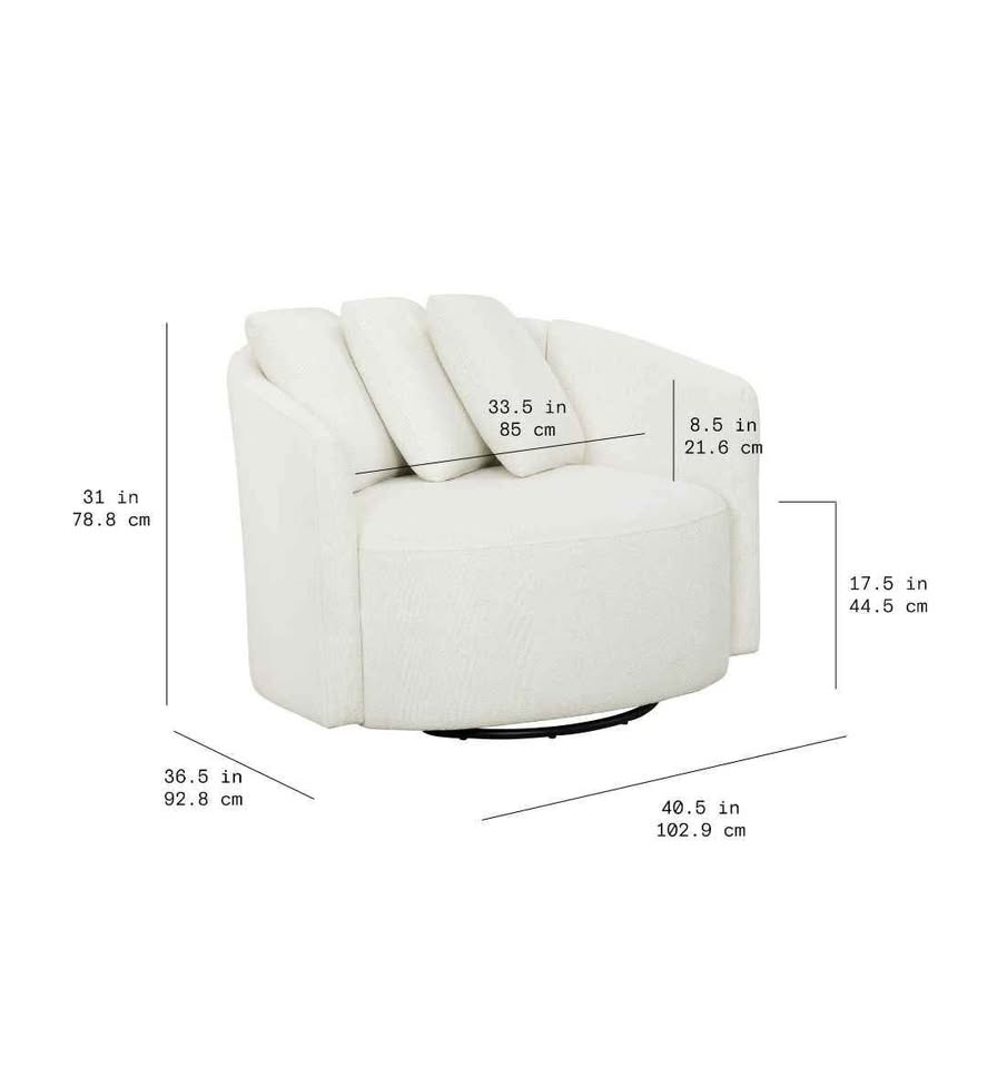  Beautiful Drew Accent Chair by Drew Barrymore, Cream Boucle