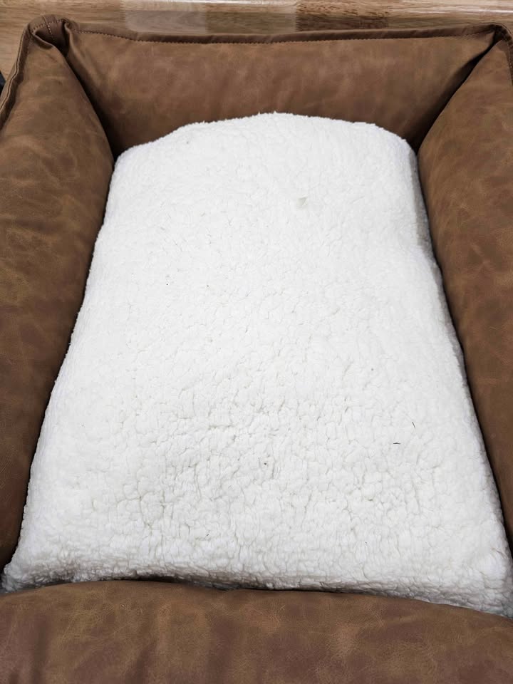 Cuddler Faux Leather Bolster Dog Bed - Boots & Barkley, M size