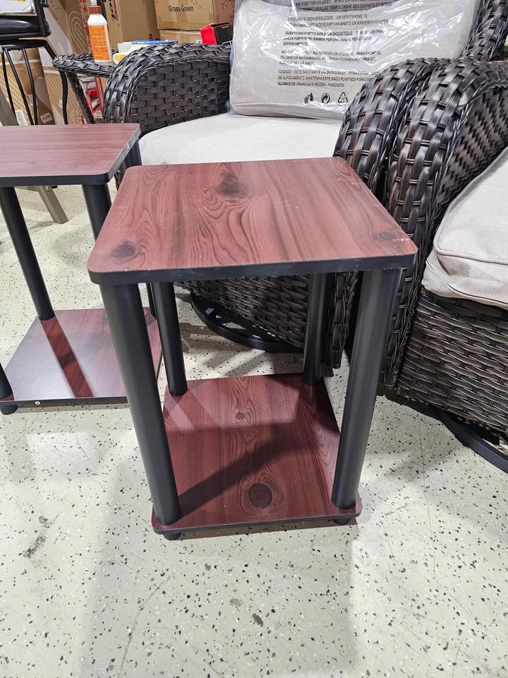 ( Set of 2) Furinno Turn N Tube Dark Cherry Simple End Table