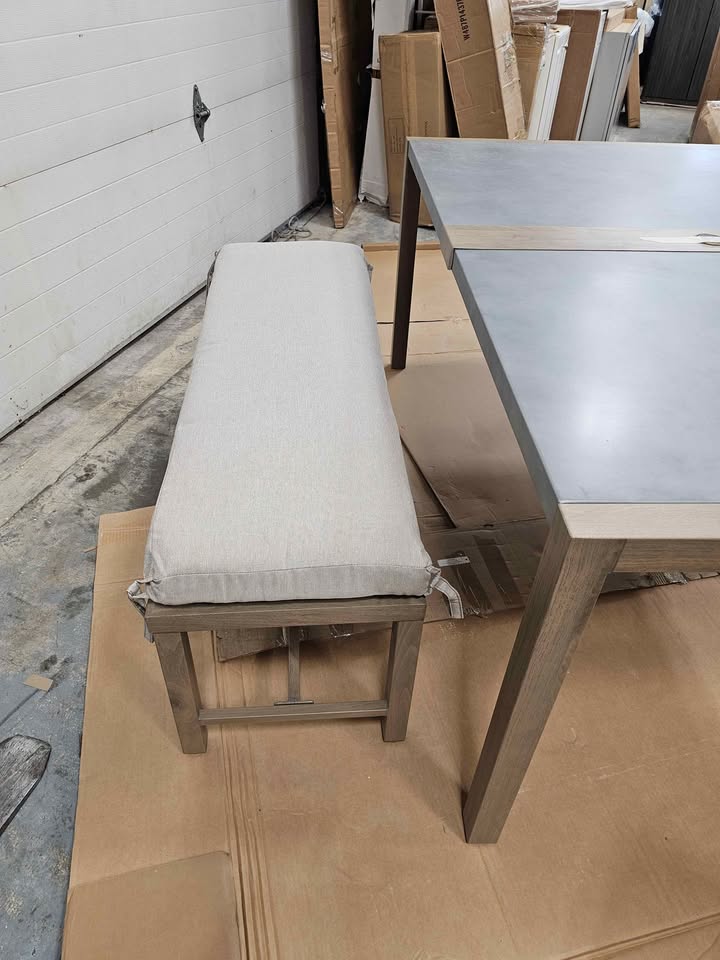  Better Homes & Gardens Tarren Steel Outdoor Dining Table With Bench